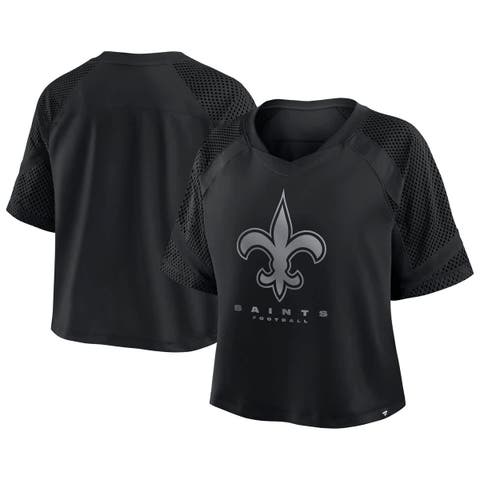 Women's Fanatics New Orleans Saints Oversized Raglan V-Neck Blackout Fashion Jersey