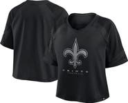FANATICS Women's Fanatics New Orleans Saints Oversized Raglan V-Neck Blackout Fashion Jersey