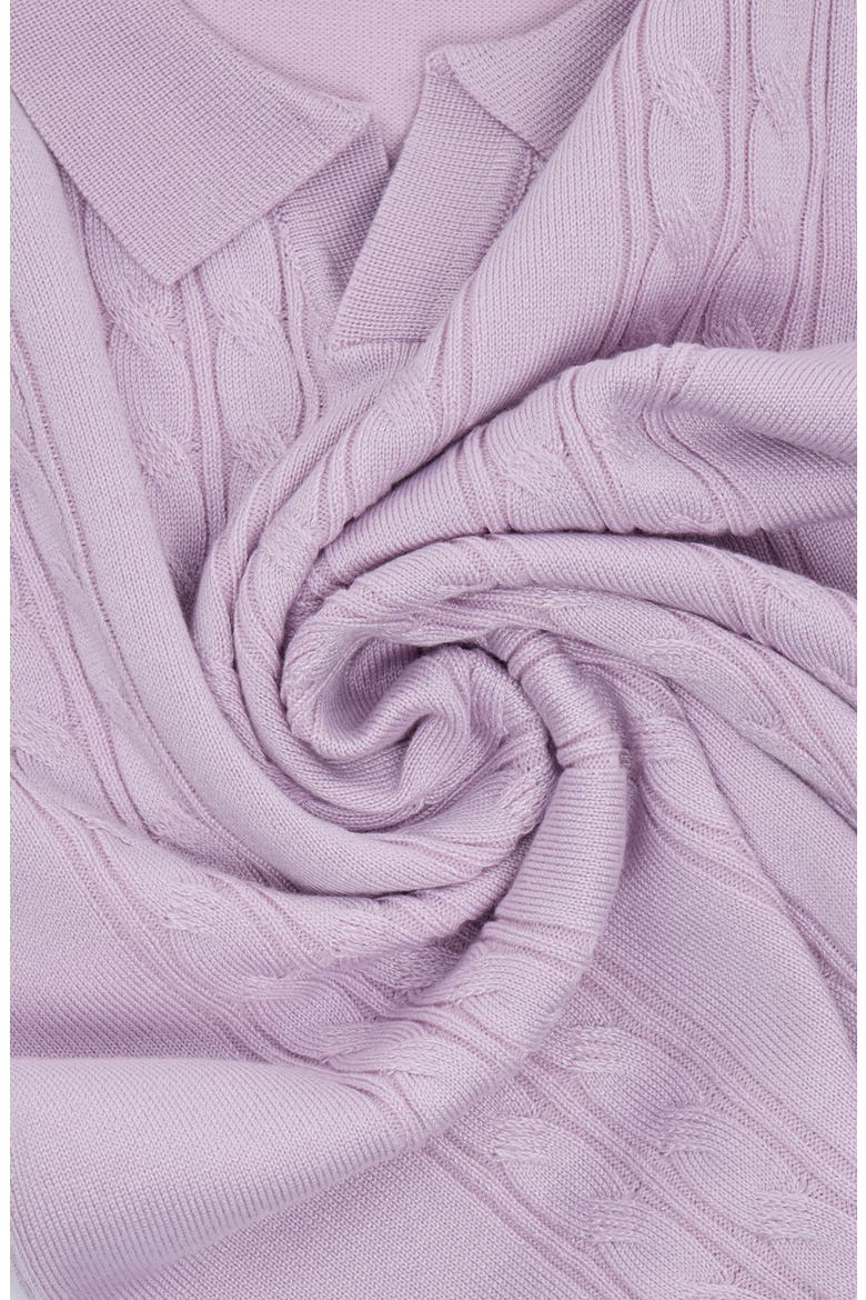Kids' Cable Knit Polo Sweater, Alternate, color, LAVENDER