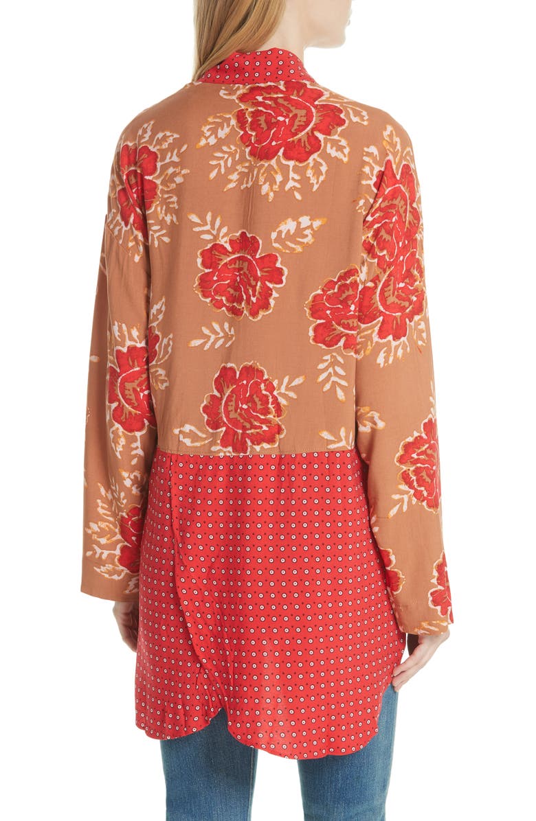 Free People Forget Me Knot Tie Front Kimono, Alternate, color, 