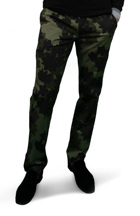 Charles Flat Front Chino Printed Pant