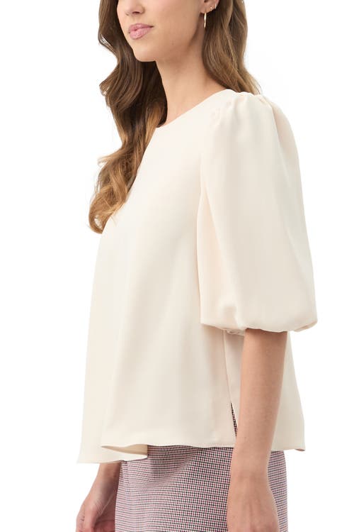 Trina Turk Magnolia Puff Sleeve Top In Neutral