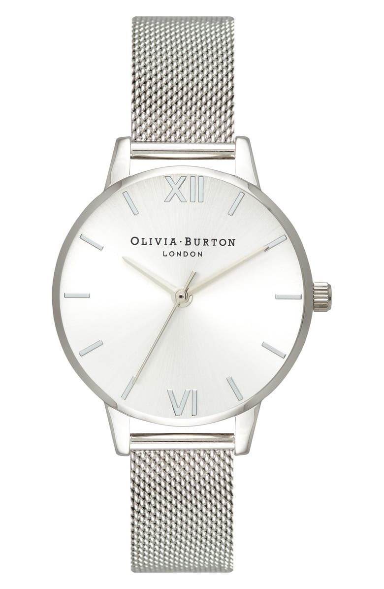 Olivia Burton Sunray Mesh Strap Watch, 30mm, Main, color, 