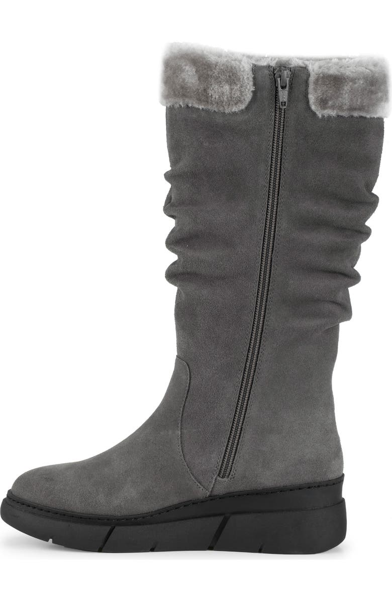 BARETRAPS Larenna Bow Tall Wedge Boot, Alternate, color, Dark Grey Suede
