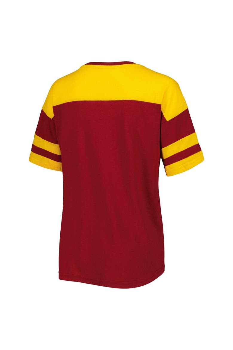 Women's G-III 4Her by Carl Banks Burgundy/Gold Washington Commanders Play the Ball T-Shirt, Alternate, color, Burgundy