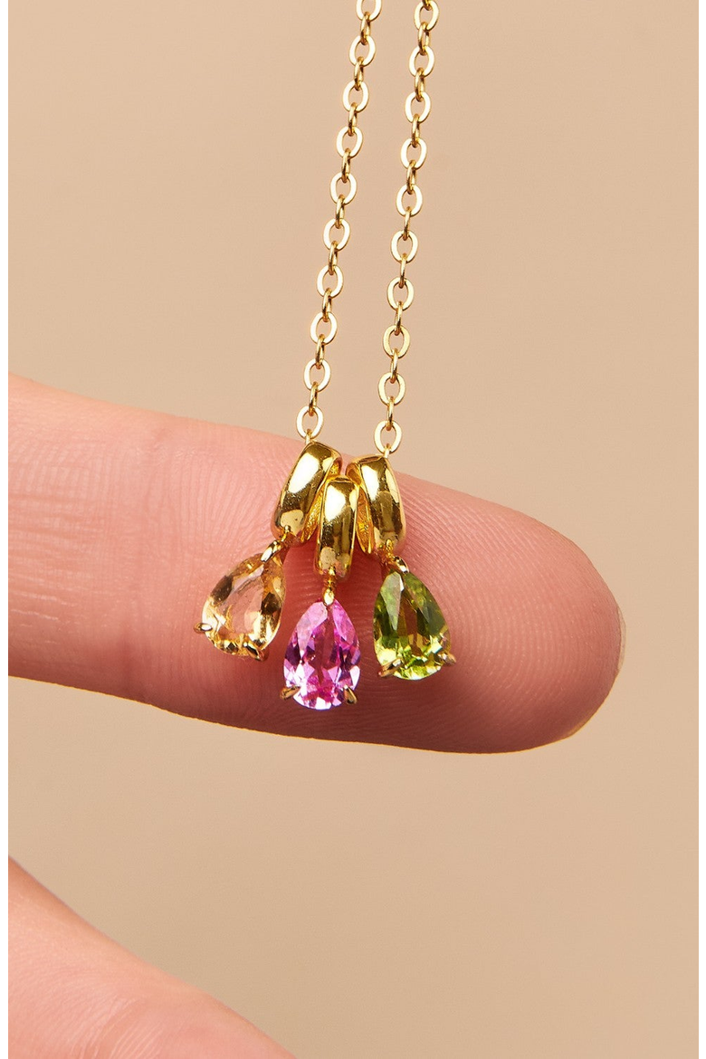 Birthstone Teardrop Necklace, Alternate, color, Citrine/November