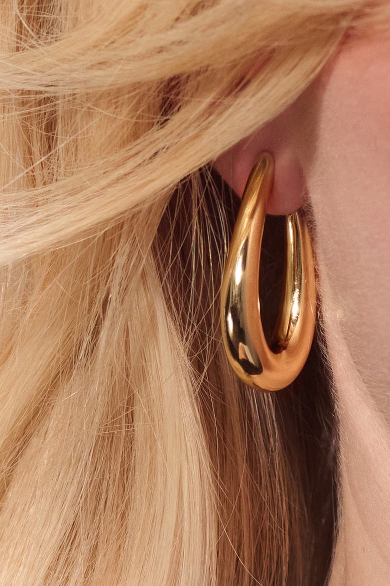 Earrings Goccia Pianura, Alternate, color, 18K Gold Plated