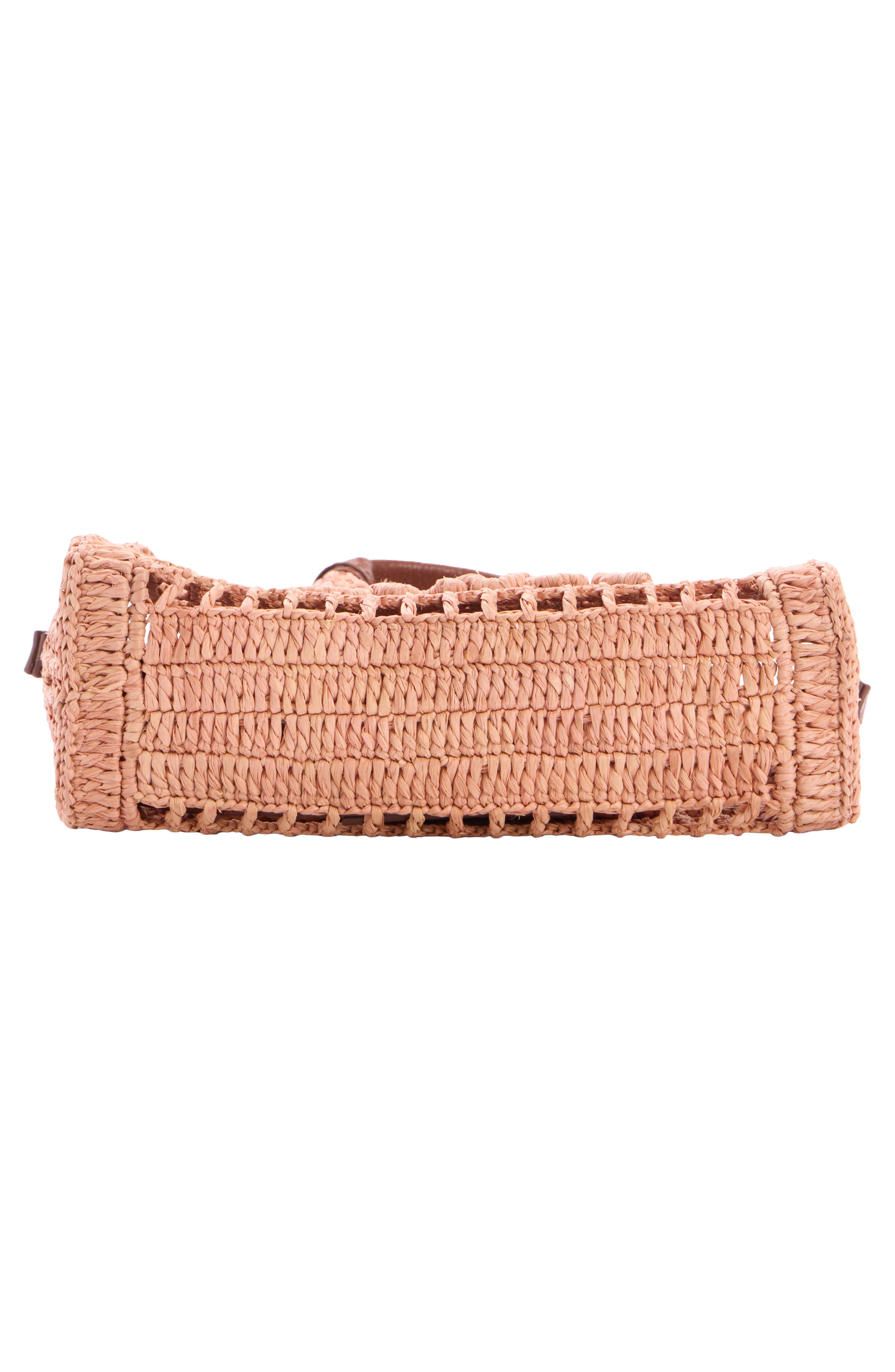 Chloé Mini Summer Banana Crochet Raffia East/West Tote, Alternate, color, Summery Beige