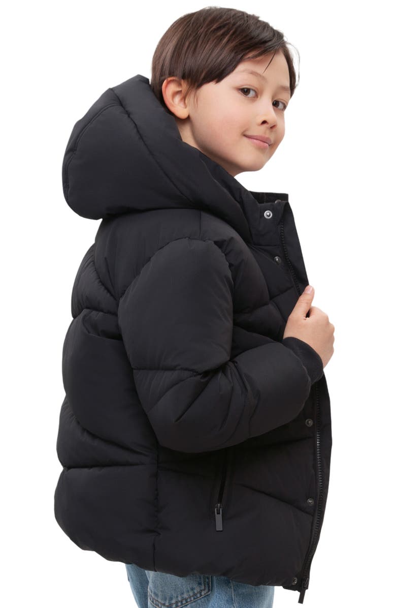 Rokka&Rolla Kids' Cozy Grid Puffer Jacket, Alternate, color, Black