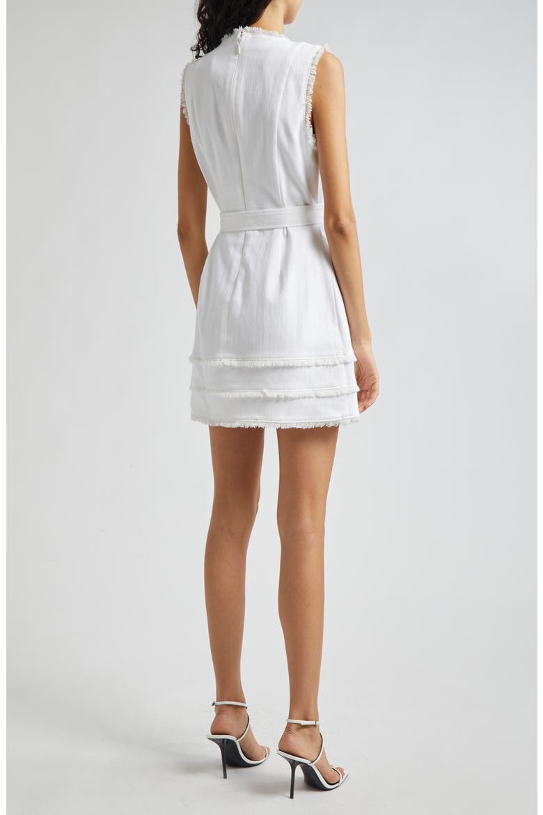 Mindie Belted Denim Minidress, Alternate, color, WHITE