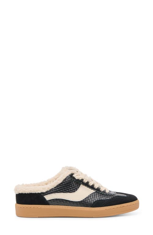 Dolce Vita Notice Slide Plush Sneakers Black Woven Leather In Black