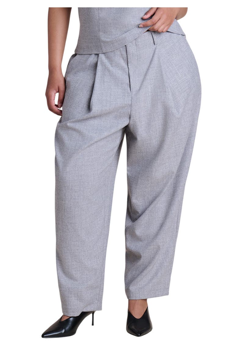 Mid Rise Tapered Leg Trouser (plus), Main, color, HEATHER GREY