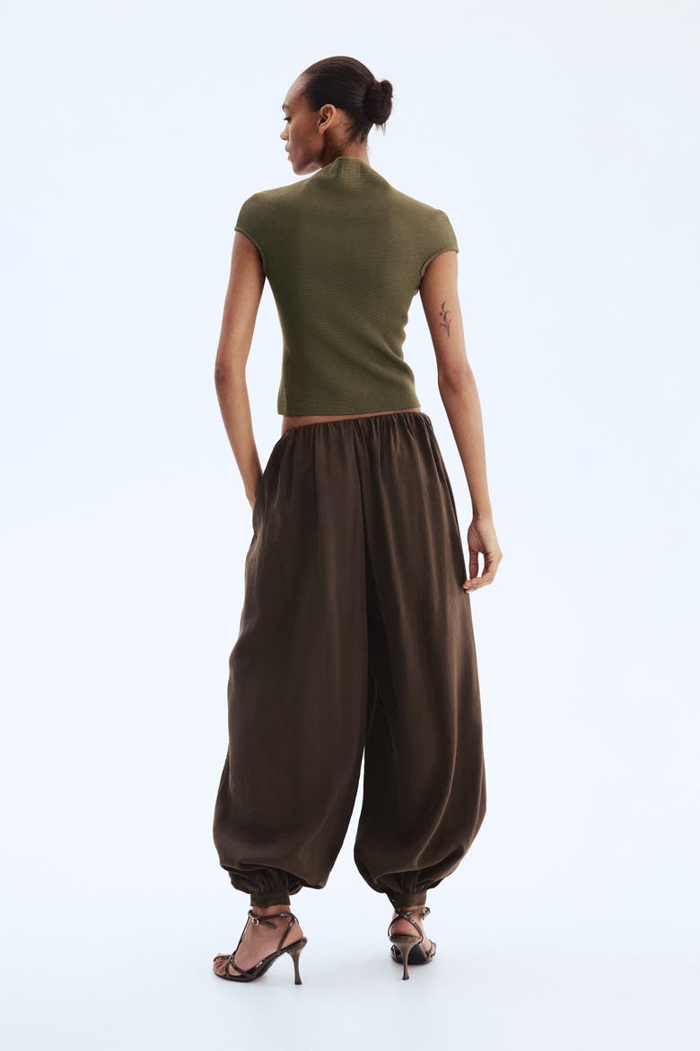 Mock Turtleneck Top, Alternate, color, Dark khaki green