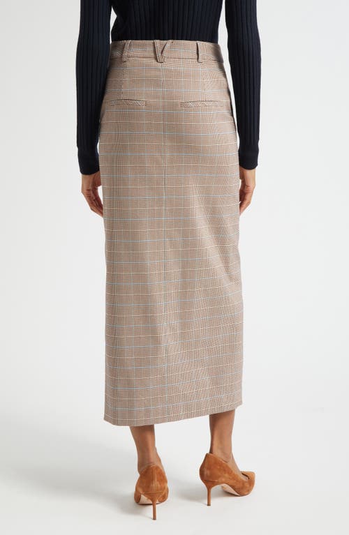 Veronica Beard Check-pattern Split Midi Skirt In Gray
