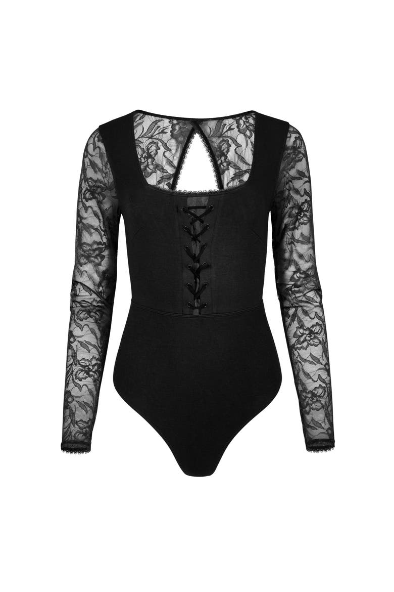 Katrin Bodysuit, Alternate, color, Black