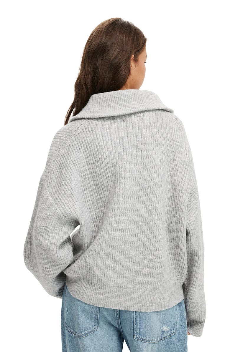 Cotton On Women's Luxe Half Zip Pullover, Alternate, color, Grey Marle