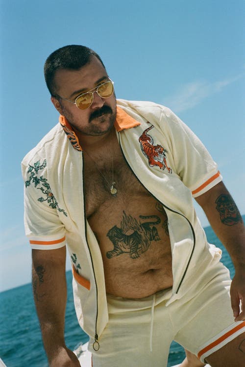 TOMBOLO TOMBOLO 'CROUCHING TIGER, HIDDEN BEVERAGE' CABANA SHORTS