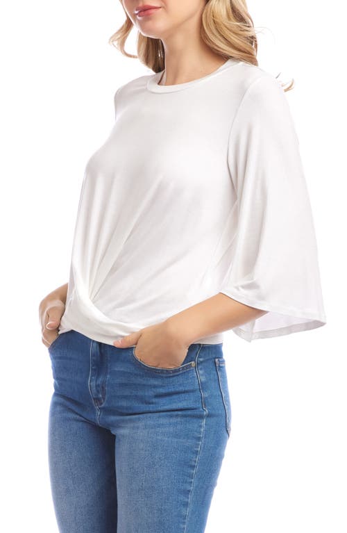 Karen Kane Drape Front Jersey Top In White