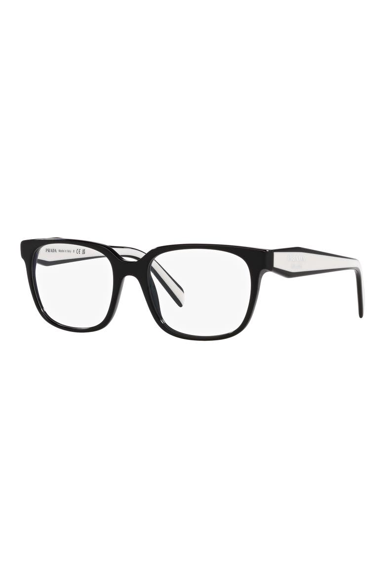 55mm Rectangular Optical Glasses, Alternate, color, BLACK