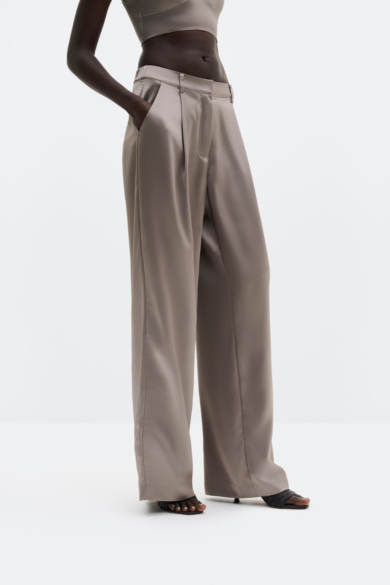 Sarah Wide-Leg Satin Pants