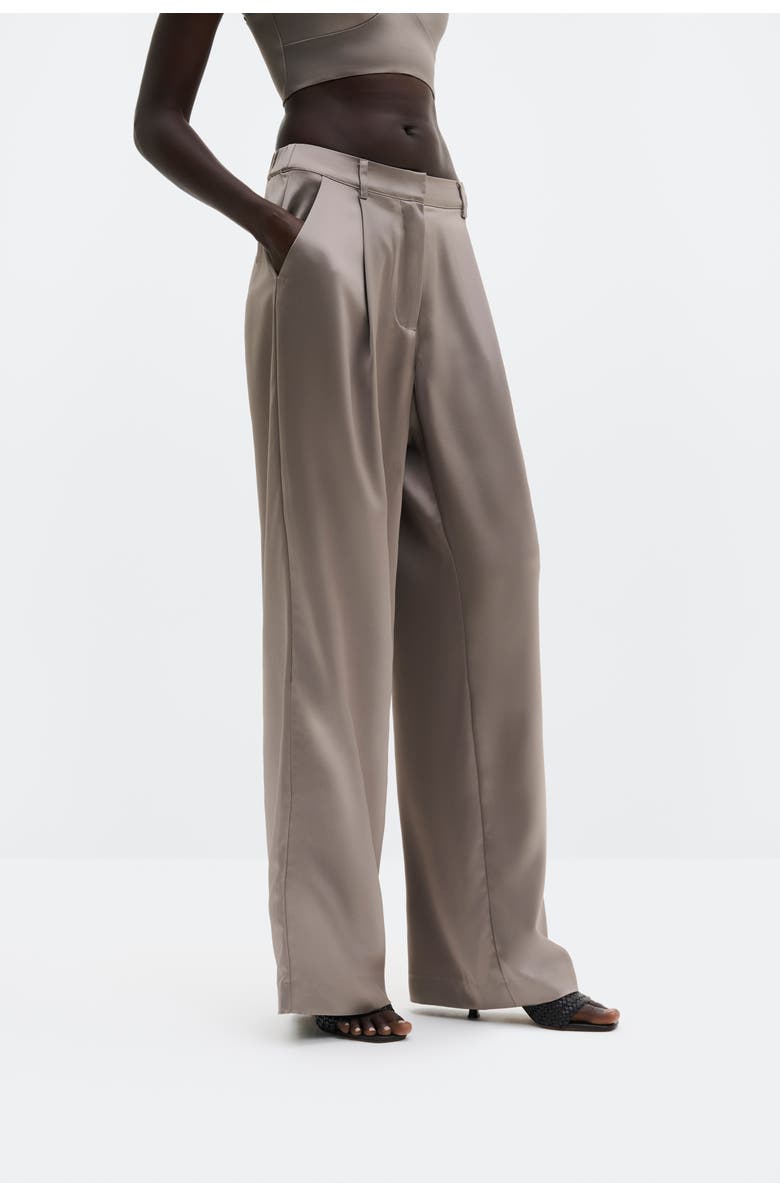 Malina Sarah Wide-Leg Satin Pants, Main, color, Graphite