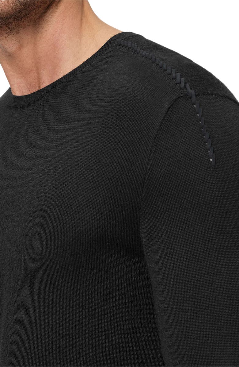 John Varvatos Novas Regular Fit Alpaca & Silk Sweater, Alternate, color, Black