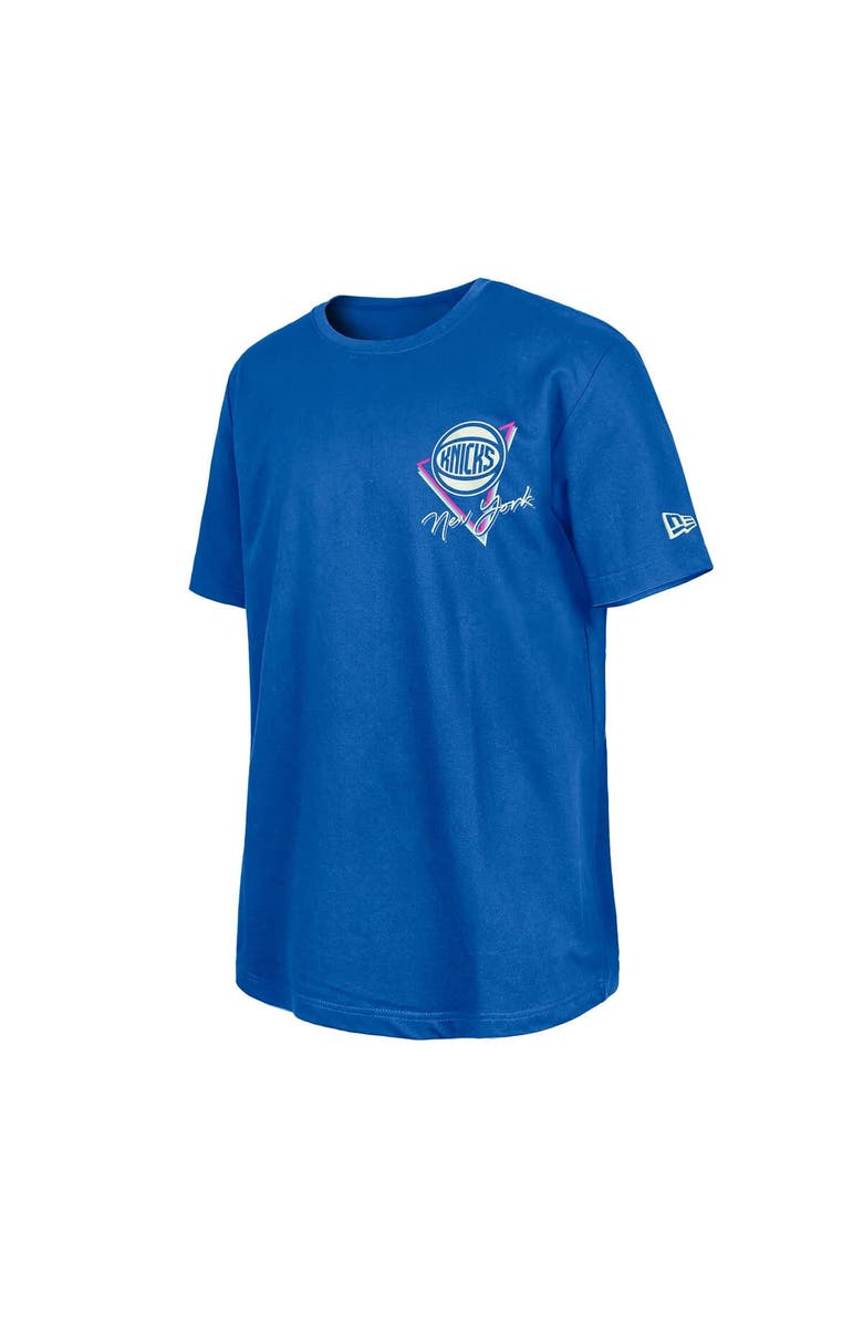 New Era Blue New York Knicks Glow-in-the-Dark T-Shirt, Alternate, color, Blue