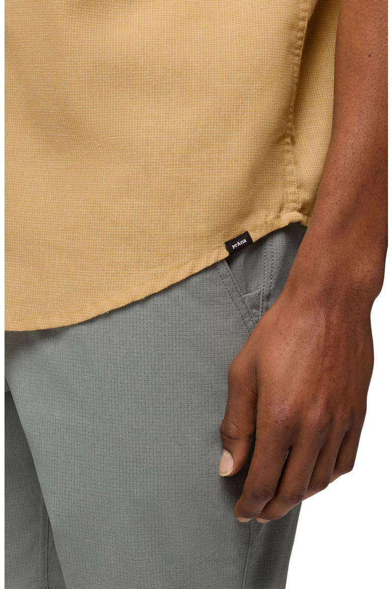 Lindores Hemp Blend Short Sleeve Button-Up Shirt, Alternate, color, POLLEN