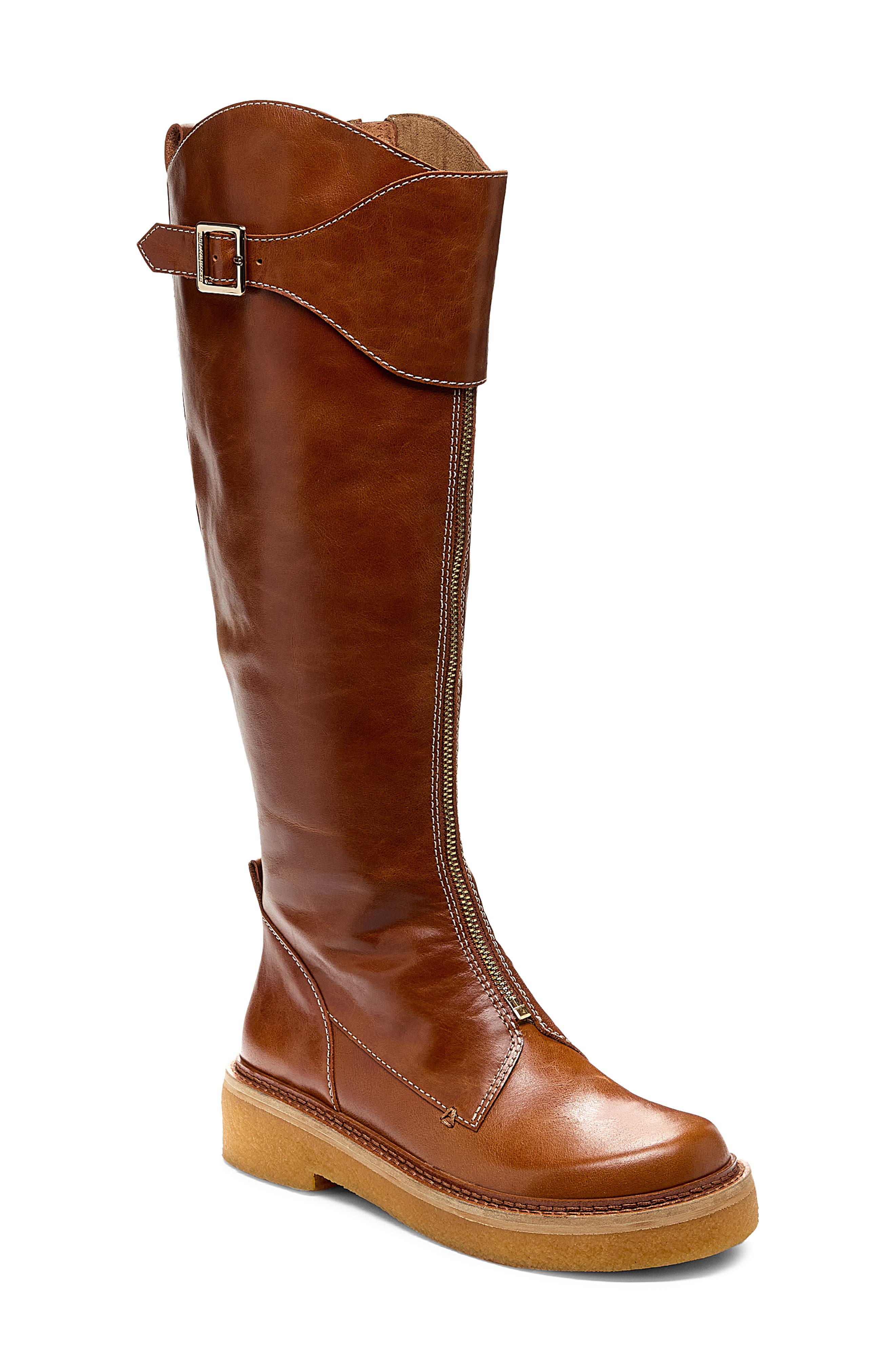 Kelsi Dagger Brooklyn Cape Knee High Riding Boot, Main, color, Caramel