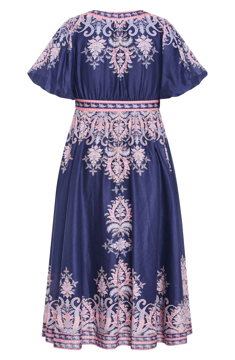 City Chic Higher Love Floral Print Maxi Dress, Alternate, color, Navy Higher Love