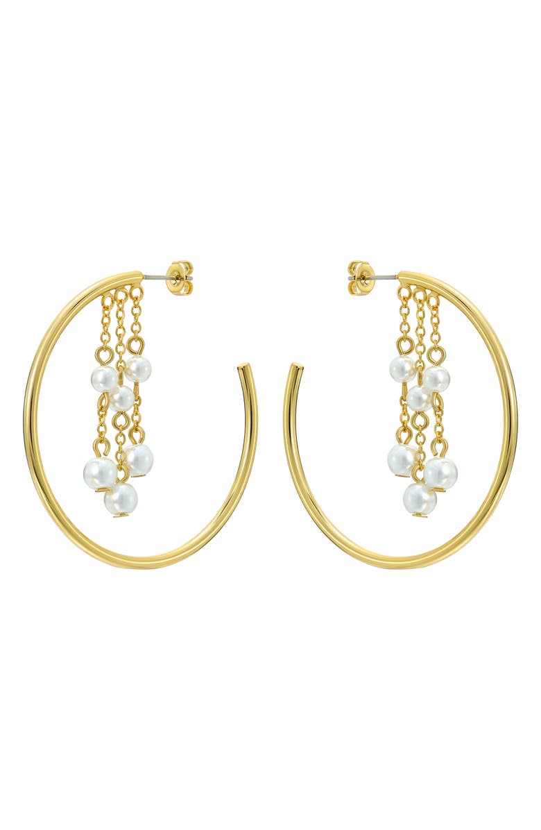 Ted Baker Casey Cascade Hoop Earrings, Alternate, color, Gold Tone/ Pearl