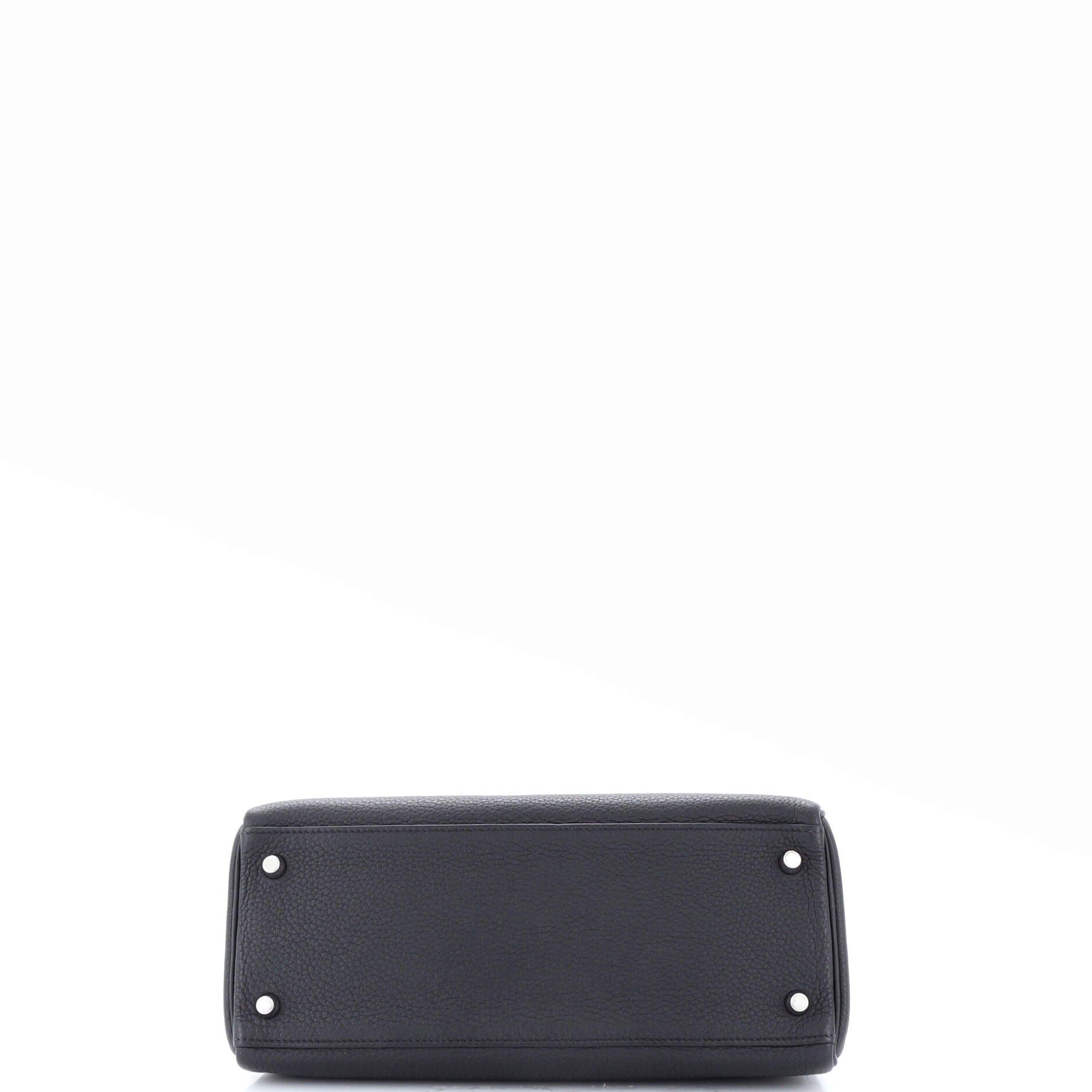 Pre-Owned Hermes Kelly Handbag Black Togo with Palladium Hardware 28, Alternate, color, 