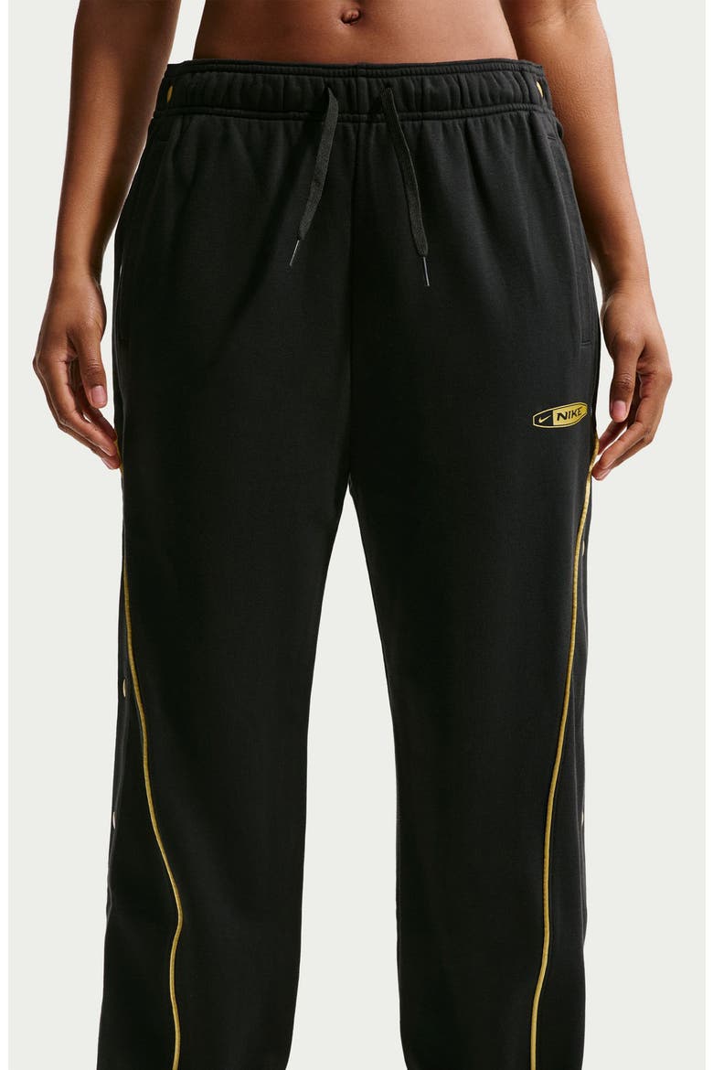 Fleece Tearaway Pants, Alternate, color, BLACK/ BUFF GOLD