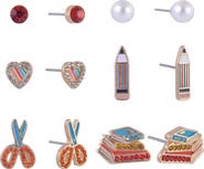 Hallmark School Theme 6 Pack Stud Earring Set