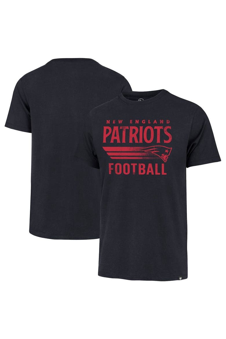 Men's '47 Navy New England Patriots Wordmark Rider Franklin T-Shirt, Main, color, Navy