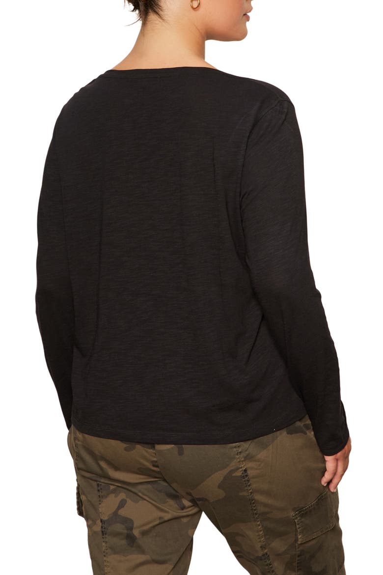 Perfect Notch Print Long Sleeve T-Shirt, Alternate, color, BLACK