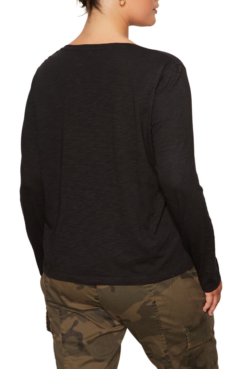 Sanctuary Perfect Notch Print Long Sleeve T-Shirt, Alternate, color, Black