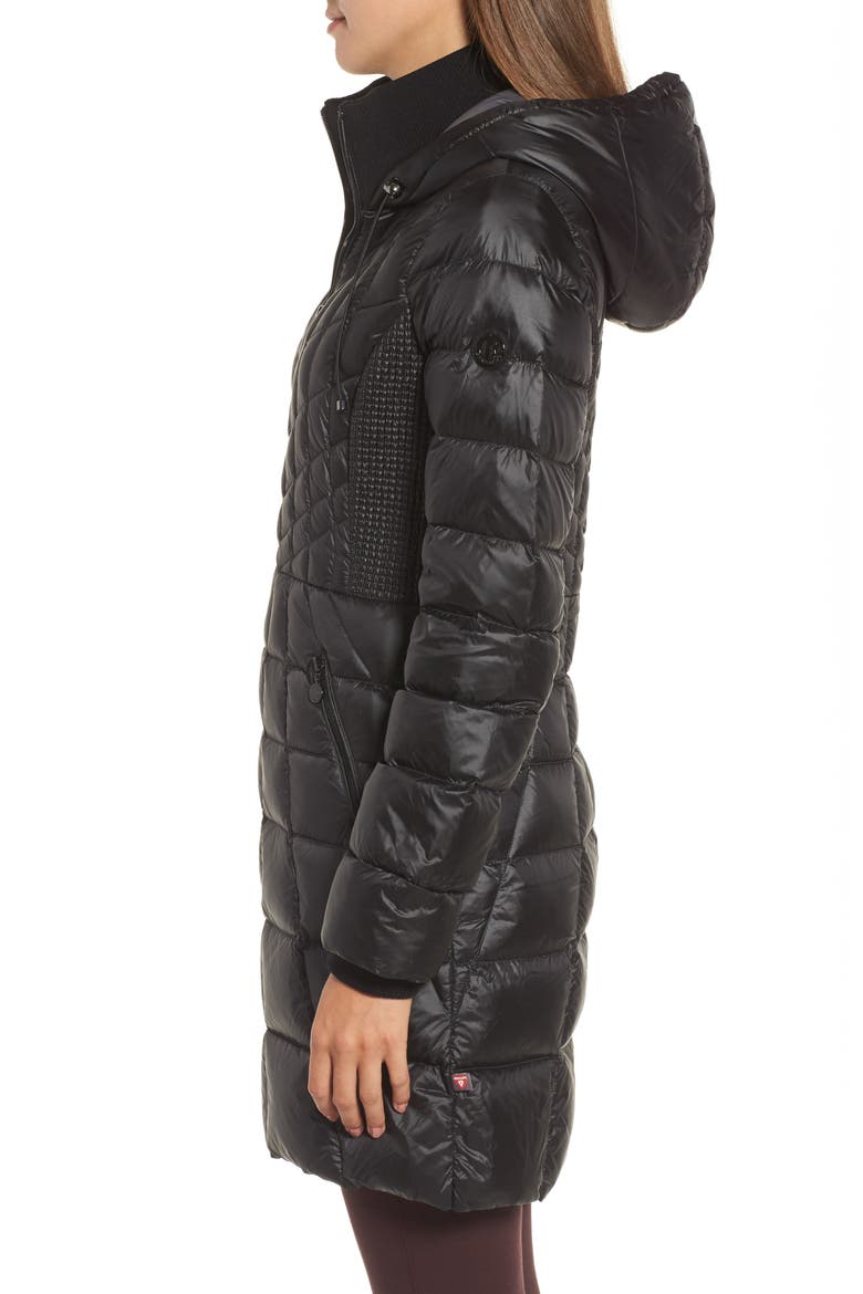 Down & PrimaLoft® Coat, Alternate, color, BLACK CHARCOAL