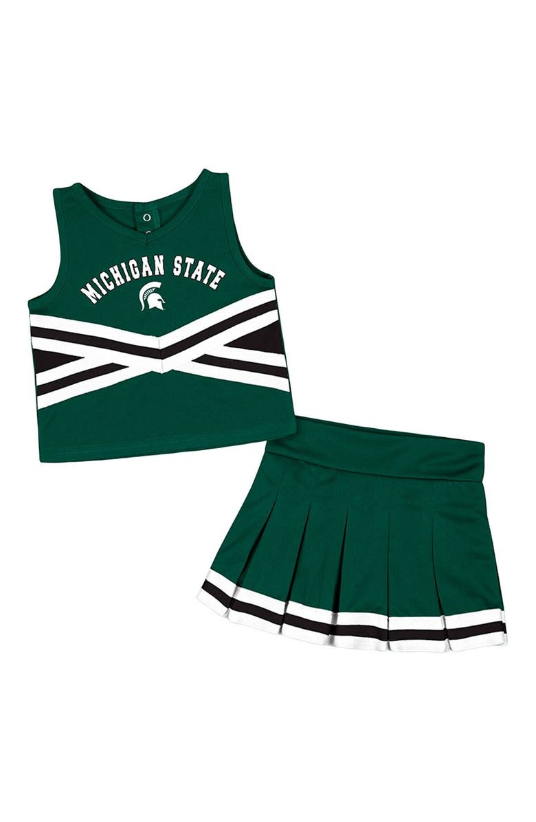COLOSSEUM Girls Toddler Colosseum Green Michigan State Spartans Carousel Cheerleader Set, Main, color, 