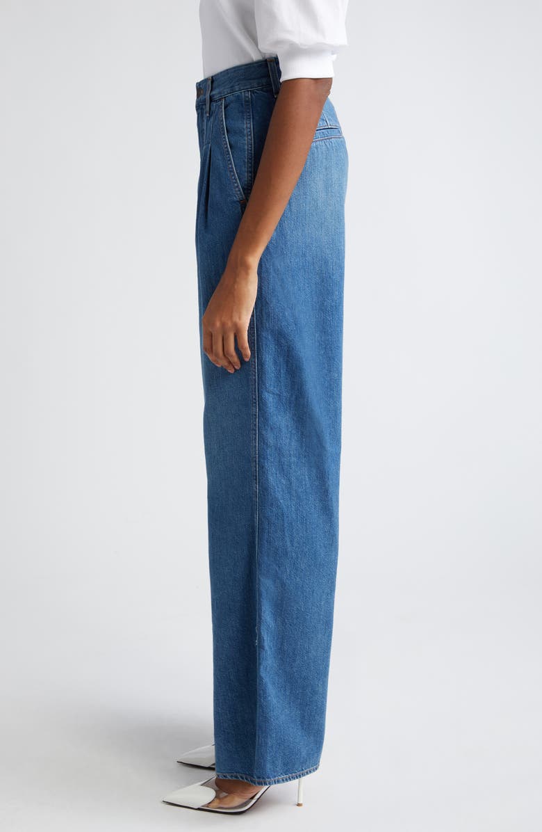Veronica Beard Mia High Waist Double Pleat Wide Leg Jeans, Alternate, color, 