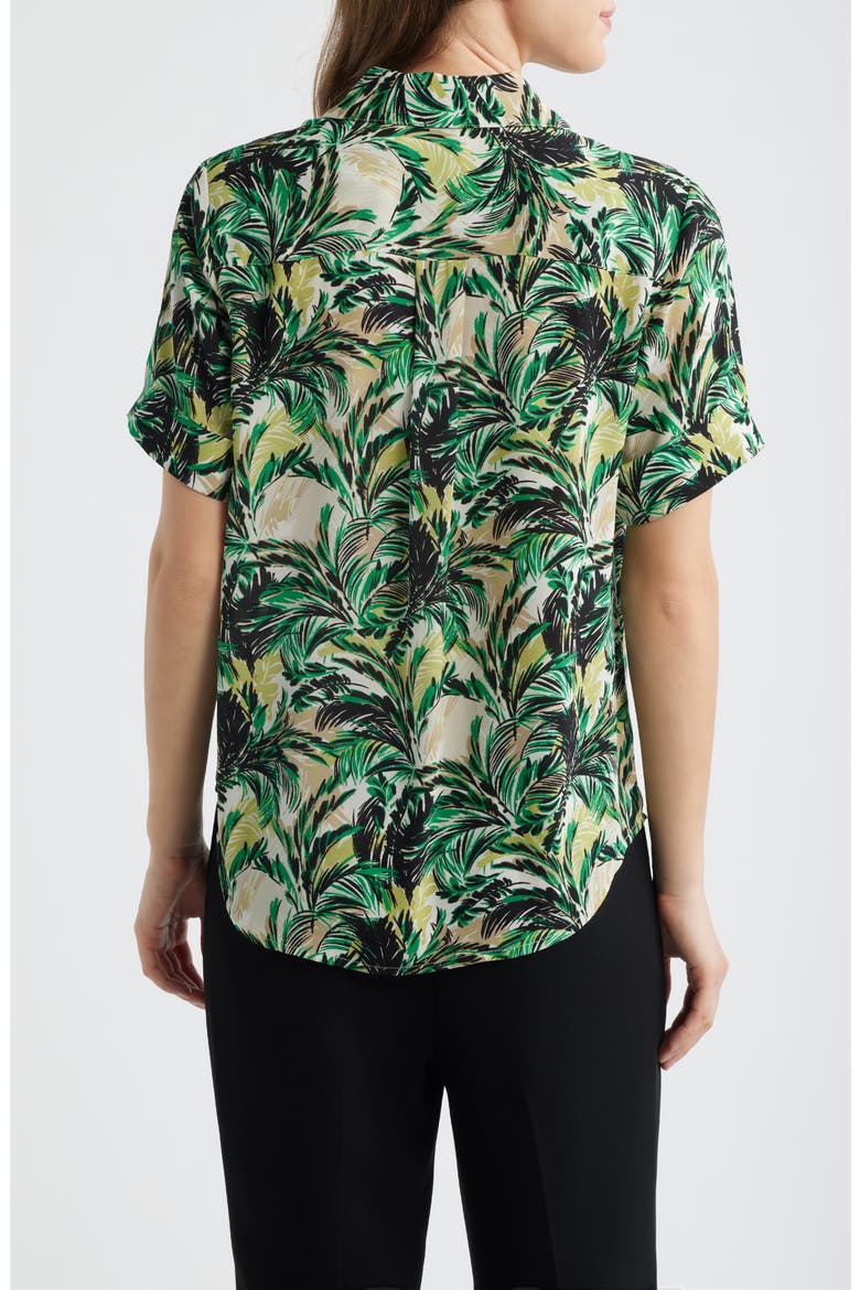 Tropical Print Short Sleeve Button-Up Shirt, Alternate, color, TROPICAL GREEN MULTI