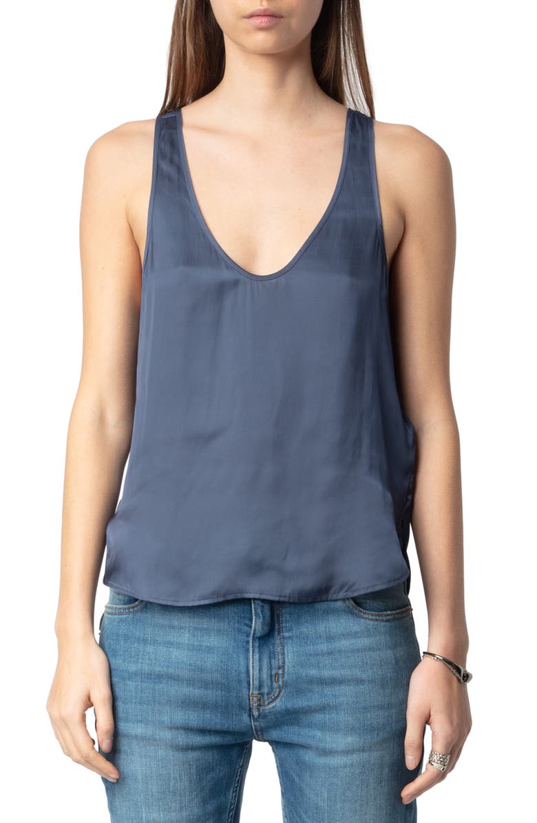 Zadig & Voltaire Tarys Satin Tank, Main, color,