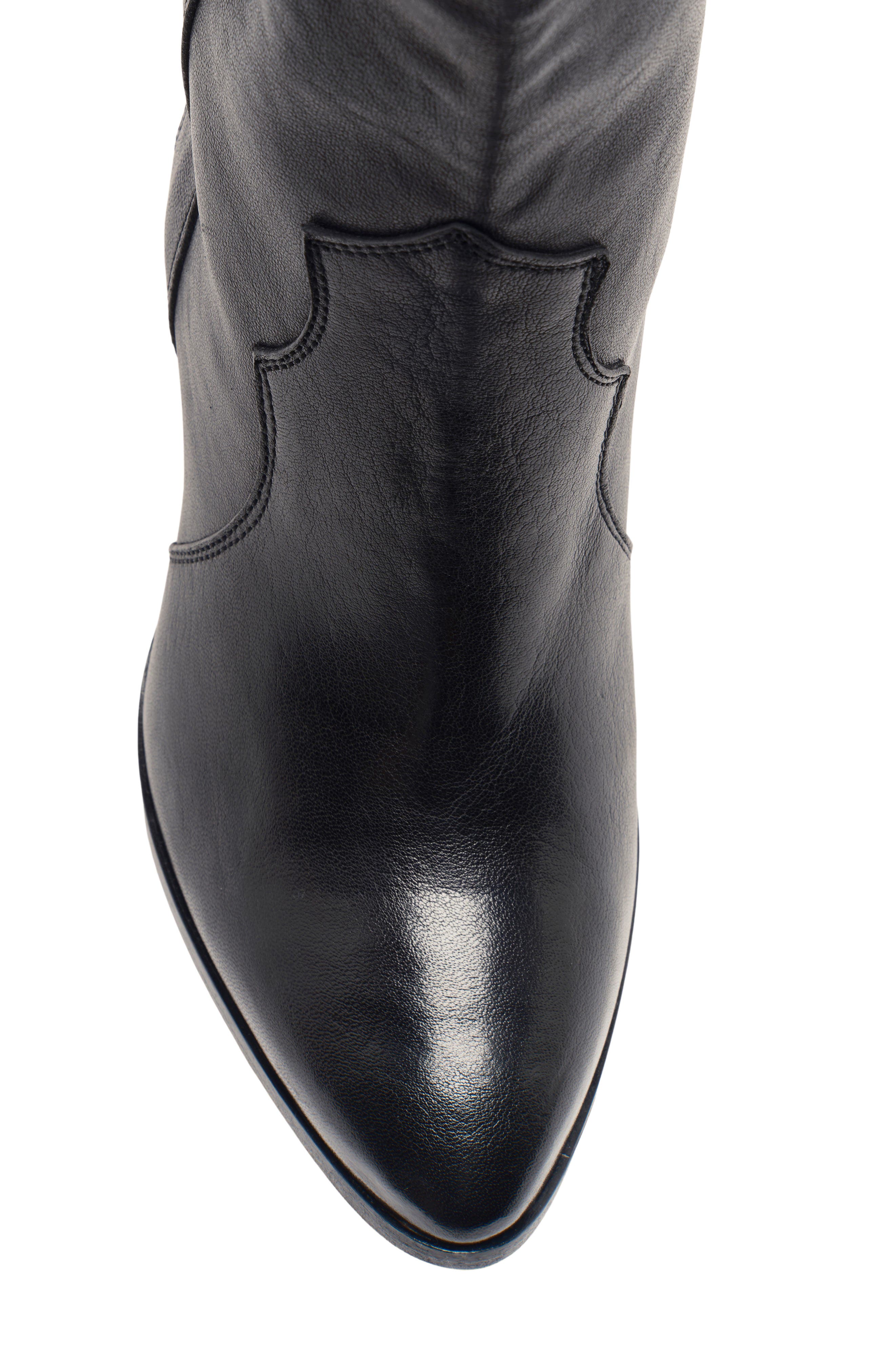 Free People Taper Heel Western Boot, Alternate, color, Black Leather