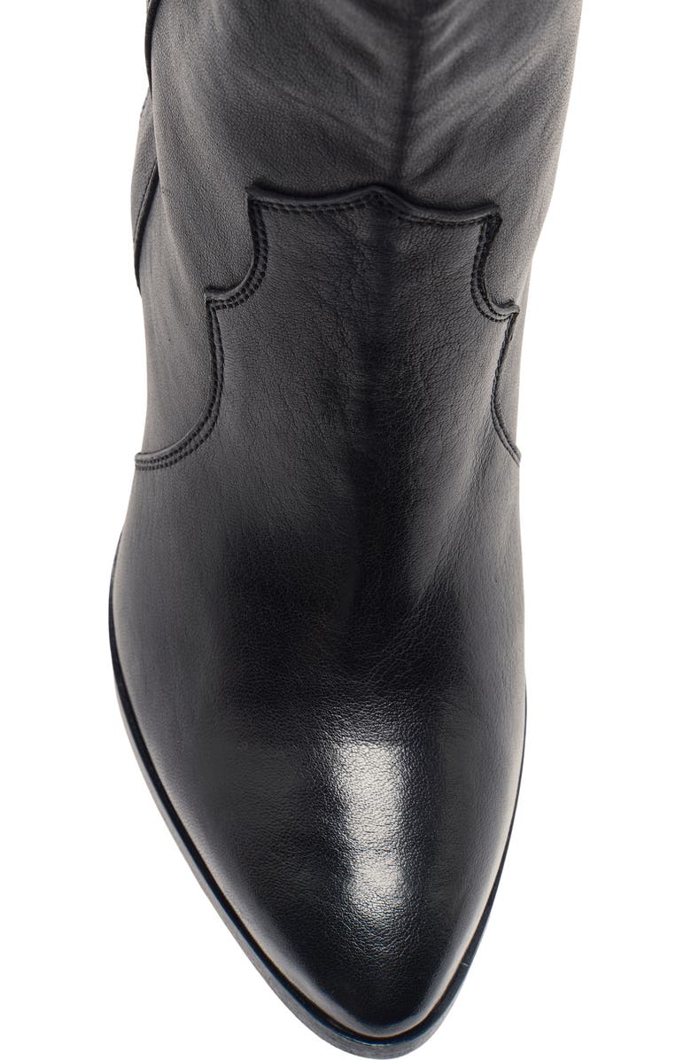 Free People Taper Heel Western Boot, Alternate, color, Black Leather