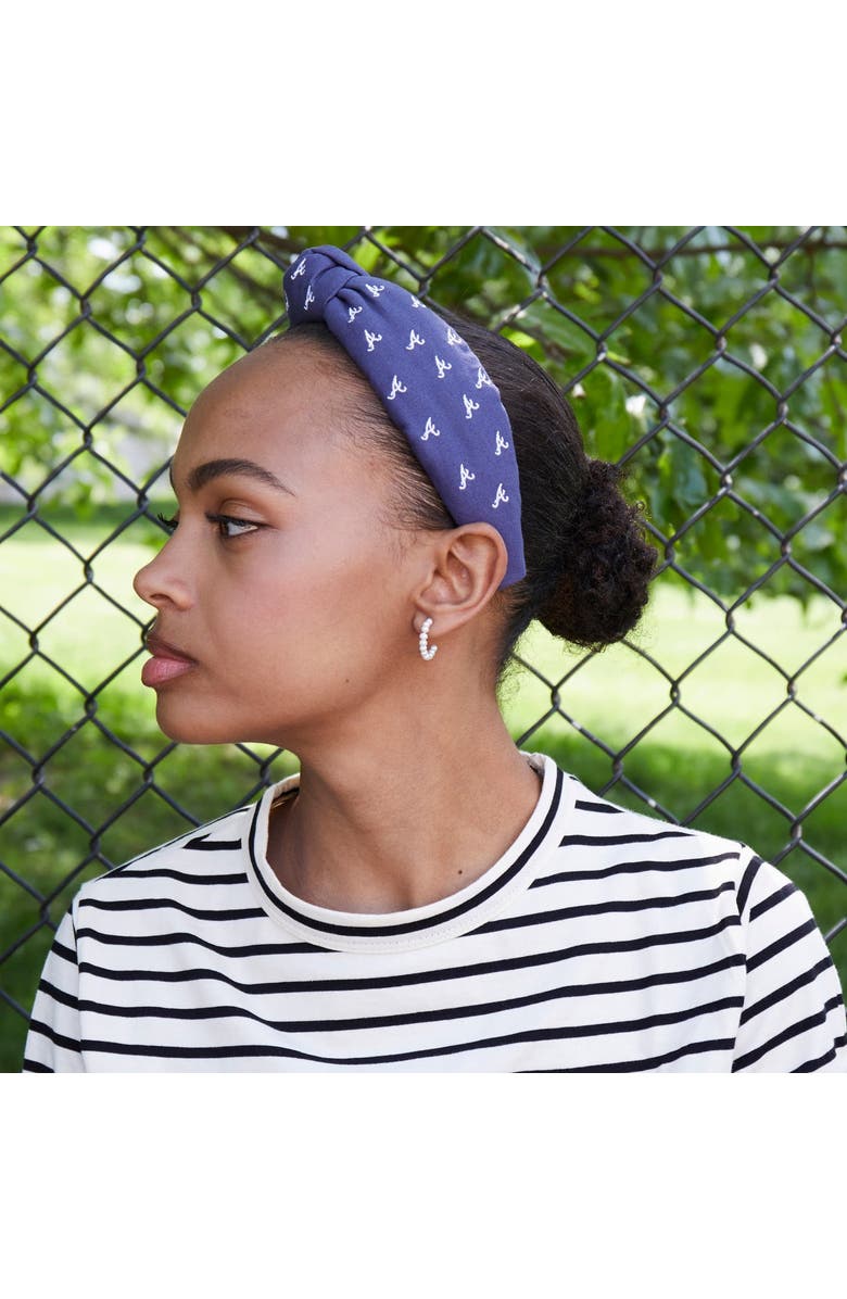 Lele Sadoughi MLB Atlanta Braves Embroidered Headband, Alternate, color, 