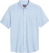Johnston & Murphy Illusion Print Short Sleeve Cotton Button-Down Shirt