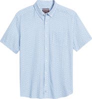 Johnston & Murphy Illusion Print Short Sleeve Cotton Button-Down Shirt
