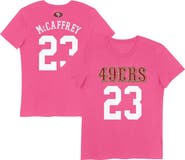 Nike Girls Youth Christian McCaffrey Pink San Francisco 49ers Player Name & Number T-Shirt