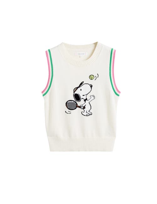 Chinti & Parker Cream Cotton Peanuts Racquet Club Tank