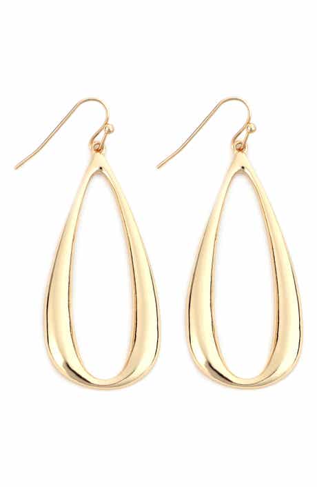 Open Teardrop Drop Earrings